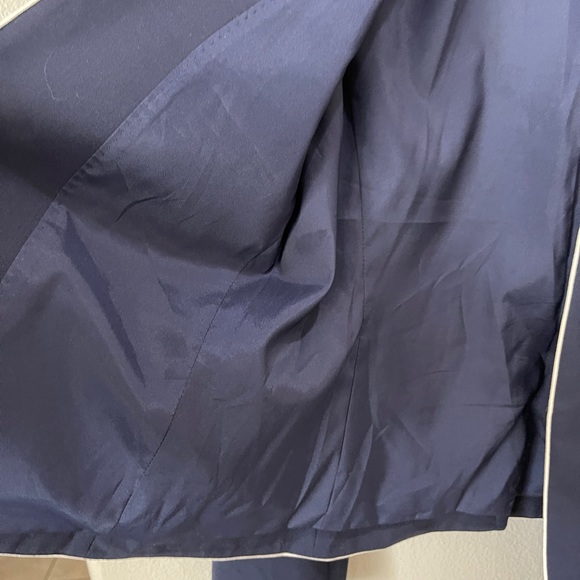 J.Crew Tipped Collarless Blazer Size 6 Wool Blend Navy - Picture 6 of 10